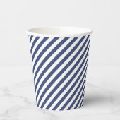 Gobelets En Papier Diagonal navy blue and white stripes pattern (Gauche)