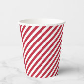 Gobelets En Papier Diagonal red and white stripes pattern (Recto)