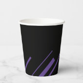 Gobelets En Papier Diagonales en violet et noir (Verso)