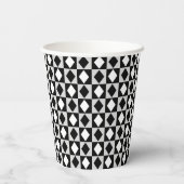 Gobelets En Papier Diamant Rhombus blanc noir (Verso)