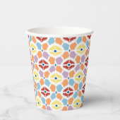 Gobelets En Papier Diamants colorés ikat géométrique (Recto)