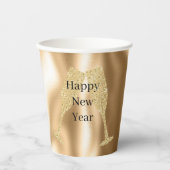 Gobelets En Papier Diamond Champagne Glass Happy New Year (Recto)