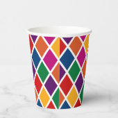Gobelets En Papier Diamond Harlequin Motif coupe petit papier (Droite)