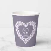 Gobelets En Papier Diamond mariage anniversaire 60e photo gris (Verso)