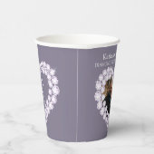 Gobelets En Papier Diamond mariage anniversaire 60e photo gris (Droite)