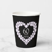 Gobelets En Papier Diamond mariage anniversaire 60ème photo noir (Verso)
