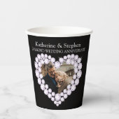 Gobelets En Papier Diamond mariage anniversaire 60ème photo noir (Recto)