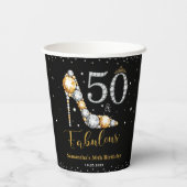 Gobelets En Papier Diamond Parties scintillant Cinquante et fabuleux  (Verso)