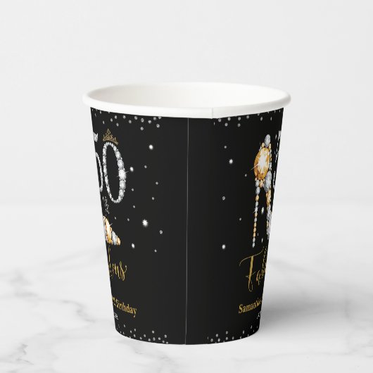 Gobelets En Papier Diamond Parties scintillant Cinquante et fabuleux  (Droite)