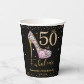 Gobelets En Papier Diamond Parties scintillant Cinquante et fabuleux  (Verso)