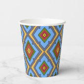 Gobelets En Papier Diamond Pattern Blue Red Yellow Green  (Verso)
