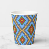 Gobelets En Papier Diamond Pattern Blue Red Yellow Green  (Recto)