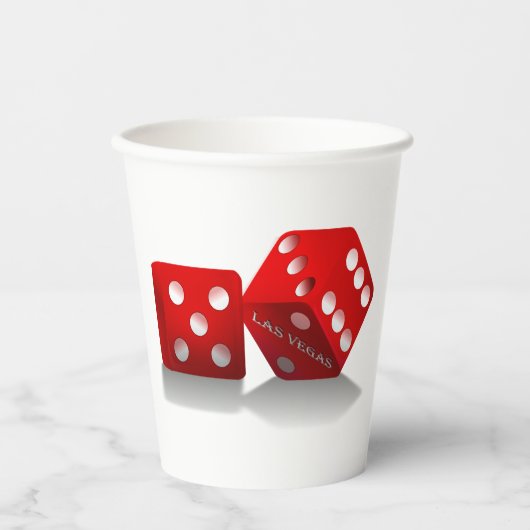 Gobelets En Papier Dice rouge de Las Vegas (Recto)