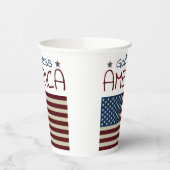 Gobelets En Papier Dieu béni l'Amérique rouge blanc bleu (Gauche)