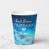 Gobelets En Papier Dieu merci pour les petits garçons|Blue Starry Nig (Recto)