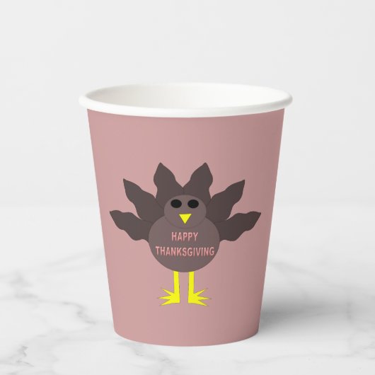 Gobelets En Papier Dinde plumée de Thanksgiving (Recto)