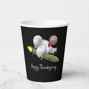 Gobelets En Papier Dindon de la fusée de Thanksgiving