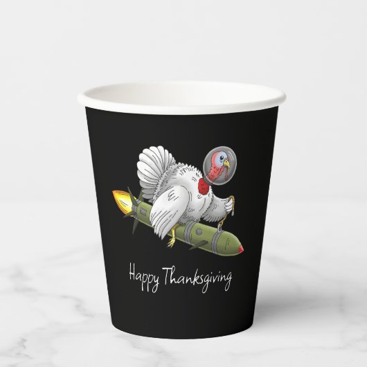 Gobelets En Papier Dindon de la fusée de Thanksgiving (Recto)