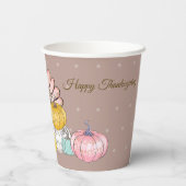 Gobelets En Papier Dîner d'action de grâces dinde Turquie Citrouilles (Verso)