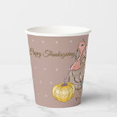 Gobelets En Papier Dîner d'action de grâces dinde Turquie Citrouilles (Recto)