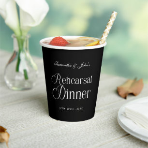 Gobelets En Papier Dîner de répétition chic moderne