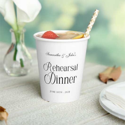 Gobelets En Papier Dîner de répétition chic moderne (Insitu)