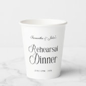 Gobelets En Papier Dîner de répétition chic moderne (Verso)
