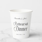 Gobelets En Papier Dîner de répétition chic moderne (Recto)