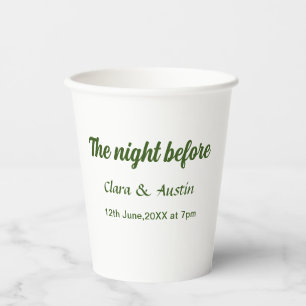 Gobelets En Papier Dîner de répétition la veille simple minimal m