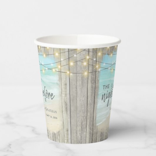 Gobelets En Papier Dîner de répétition Mariage de plage rustique (Gauche)
