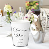 Gobelets En Papier Dîner de répétition Mariage de script élégant