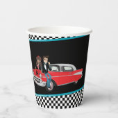 Gobelets En Papier Diner Retro Anniversaire 1950 tasse de papier fête (Verso)