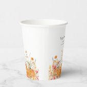 Gobelets En Papier Dîner Thanksgiving Citrouille Fleur sauvage modern (Droite)