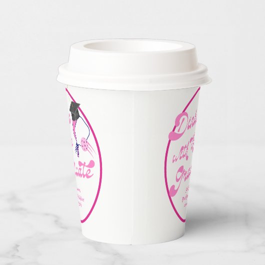 Gobelets En Papier Dink avec Graduate Pink Pickleball Graduation (Droite)