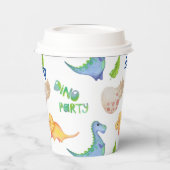 Gobelets En Papier Dino Party Cute Dinosaur Anniversaire Nom du garço (Gauche)