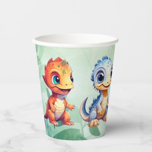 Gobelets En Papier Dino Roar Anniversaire Bash Party (Recto)