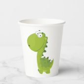 Gobelets En Papier Dino Vert Sourire (Recto)