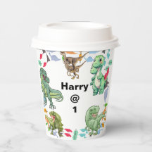 Dinosaur arrière - plan blanc fête d'anniversaire