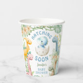 Gobelets En Papier Dinosaur Baby Shower Boy Blue Dino (Verso)