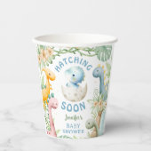 Gobelets En Papier Dinosaur Baby Shower Boy Blue Dino (Recto)