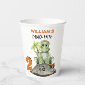 Gobelets En Papier Dinosaur Construction Boy Anniversaire (Verso)