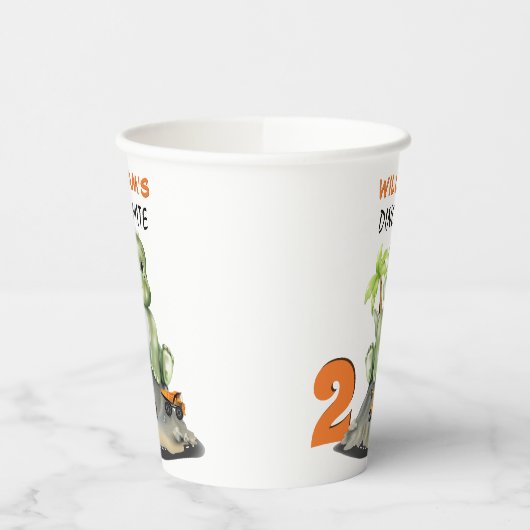 Gobelets En Papier Dinosaur Construction Boy Anniversaire (Gauche)