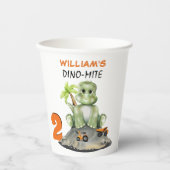 Gobelets En Papier Dinosaur Construction Boy Anniversaire (Recto)