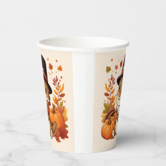 Gobelets En Papier Dinosaur de Thanksgiving mignon (Droite)