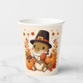 Gobelets En Papier Dinosaur de Thanksgiving mignon (Recto)