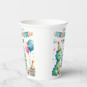 Gobelets En Papier Dinosaur Dino 1ère fête d'anniversaire (Droite)