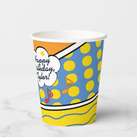 Gobelets En Papier Dinosaur fête d'anniversaire (Verso)