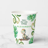 Gobelets En Papier Dinosaur fête d'anniversaire (Verso)
