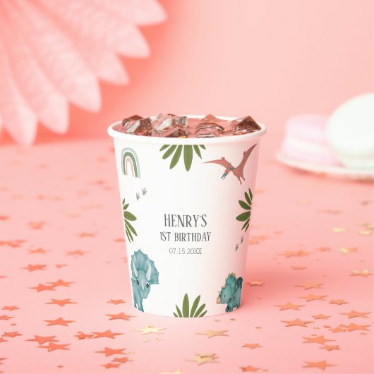 Gobelets En Papier Dinosaur fête d'anniversaire (Insitu)