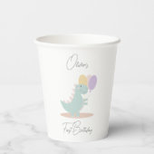 Gobelets En Papier Dinosaur Fille rose bleu Lilac fête d'anniversaire (Verso)
